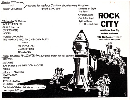 Rock City Sleepers Mutants Roy Loney & the Phantom Movers Aliens Halloween